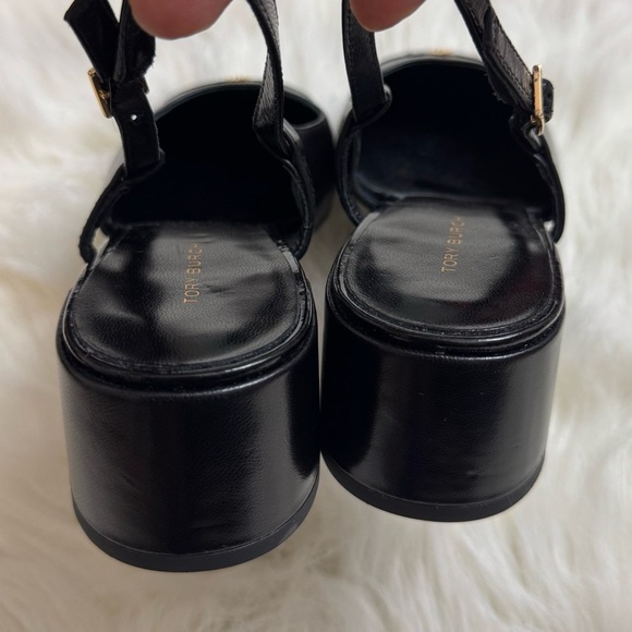 New Tory Burch Cap Toe Slingback Sandals Perfect Black 45 MM - Picture 5 of 7